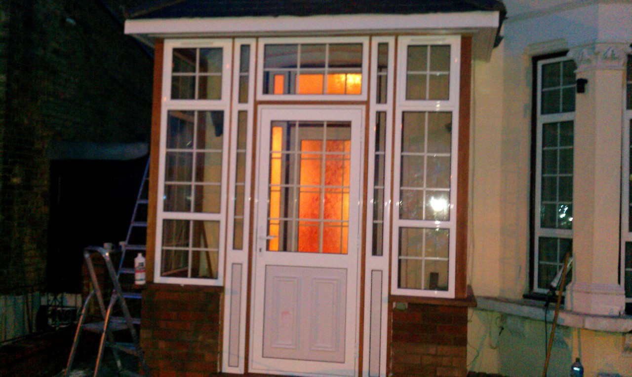 uPVC porch with Georgian bar glazing installed in Raynes Park